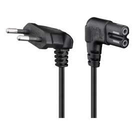 Kabel EURO / utikač C7 2x0,75 2,5A 3m kutni crni