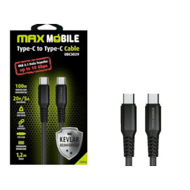 Kabel USB-C muški / USB-C muški QC 1,2m; 5A kevlar