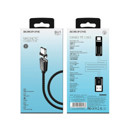 Kabel USB A muški / USB-C BU1; magnetni 1,2m; crni