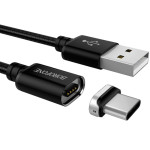 Kabel USB A muški / USB-C BU1; magnetni 1,2m; crni