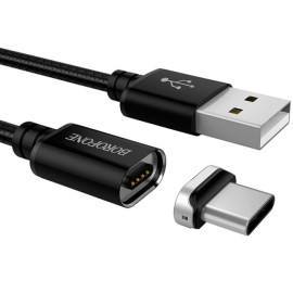 Kabel USB A muški / USB-C BU1; magnetni 1,2m; crni