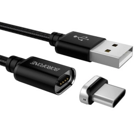 Kabel USB A muški / USB-C BU1; magnetni 1,2m; crni