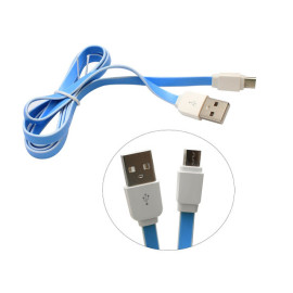 Kabel USB A muški / Micro-B muški; 2,1A plavi 1m