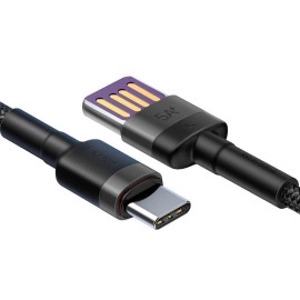 Kabel USB 2.0 A muški / USB-C; 5A Quick Charge; 1m