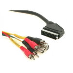 Kabel SCART / činčx4 + BNCx2; 1,5m