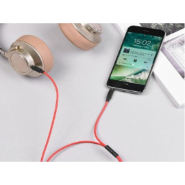 Kabel 3,5 st. muški / 3,5 4-pol muški + mic.; 1m 