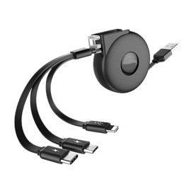 Kabel USB 2.0 A muški / Micro-B+USB-C+iPhone 1m 