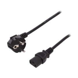 Kabel ŠUKO kutni / IEC C13 ravni 3x0,75mm2; 0,75m-