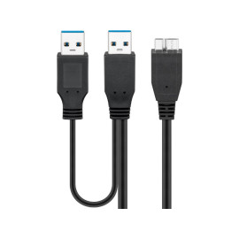 Kabel USB 3.0 A 2x muški / Micro-B; 0,3m