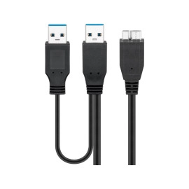 Kabel USB 3.0 A 2x muški / Micro-B; 0,3m