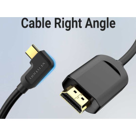 Kabel USB-C na HDMI19 muški; Vention; kutni; 1.5m 