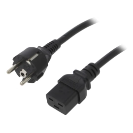 Kabel ŠUKO / utičnica IEC C19 3x1mm 3m crni