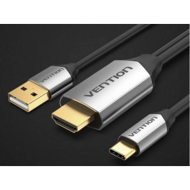 Kabel USB-C na HDMI19 muški + USB napajanje 1,5m 