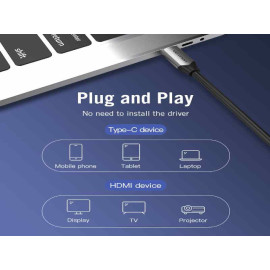 Kabel USB-C na HDMI 2.0 muški 2m 4K crni