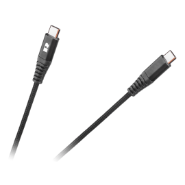 Kabel USB-C muški / USB-C muški; 1m; pleteni; crni