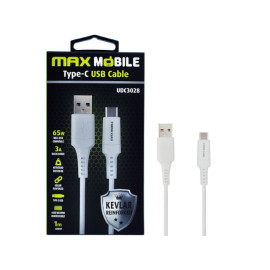 Kabel USB 2.0 A muški / USB-C 1m 3A kevlar bijeli