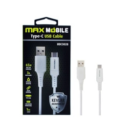 Kabel USB 2.0 A muški / USB-C 1m 3A kevlar bijeli