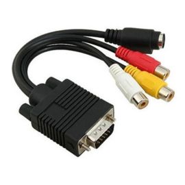Kabel VGA muški / 3xčinč ženski + SVHS ženski