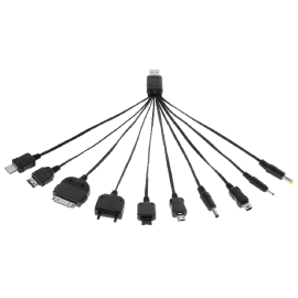 Kabel USB s 10 različitih priključaka za mobitel