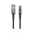 Kabel USB 2.0 A muški / USB-C 2m; 3A pleteni; sivi