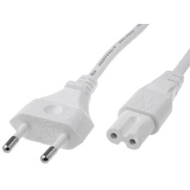Kabel EURO / utikač C7 2x0,75mm2 1,8m ravni bijeli