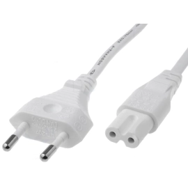 Kabel EURO / utikač C7 2x0,75mm2 1,8m ravni bijeli