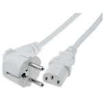 Kabel ŠUKO kutni / IEC C13 ravni 3x1mm2 bijeli 3m