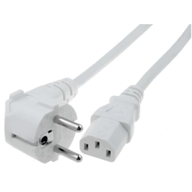 Kabel ŠUKO kutni / IEC C13 ravni 3x1mm2 bijeli 3m