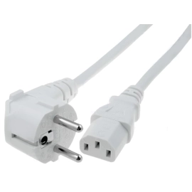 Kabel ŠUKO kutni / IEC C13 ravni 3x1mm2 bijeli 3m
