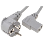 Kabel ŠUKO kutni / IEC C13 kutni 3x1mm2; 1m sivi