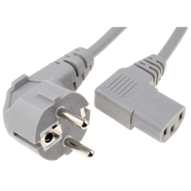Kabel ŠUKO kutni / IEC C13 kutni 3x1mm2; 1m sivi