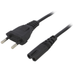 Kabel EURO / utikač C7 2x0,5mm2 2,5A 1,5m ravni
