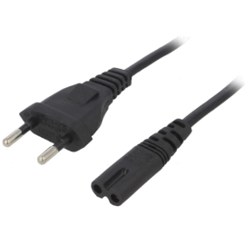 Kabel EURO / utikač C7 2x0,5mm2 2,5A 1,5m ravni