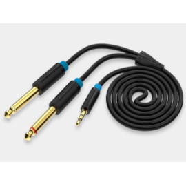 Kabel 3,5 stereo muški / 2x 6,35 mono muški 1m