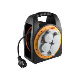 Produžni kabel motalica 4xŠUKO 15m crni; 3x1mm2
