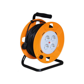 Produžni kabel motalica 4xŠUKO 25m crni; 3x1,5mm2