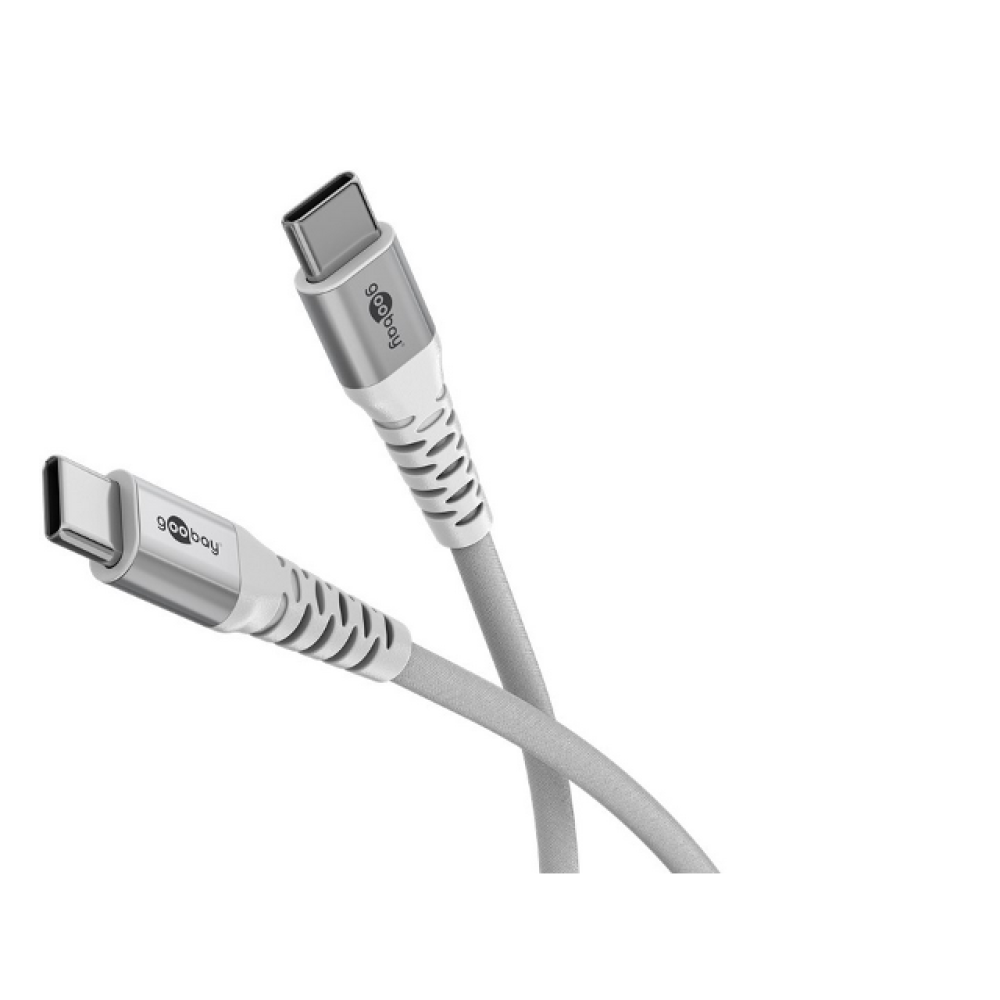 Kabel USB-C muški / USB-C muški; 3m pleteni bijeli