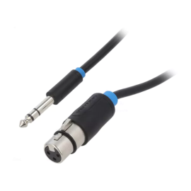 Kabel XLR 3pin ženski / 6,35 stereo muški; 15m