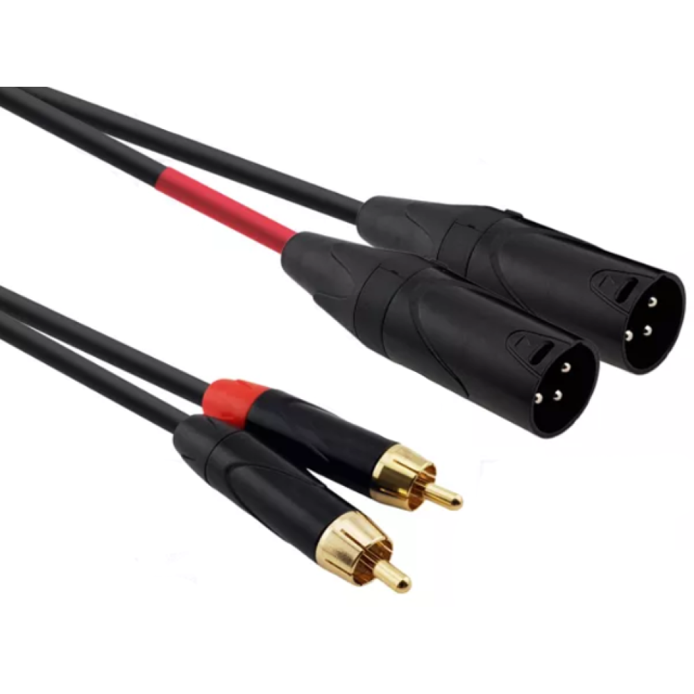 Kabel 2x XLR 3pin muški / činčx2 muški; 1,5m