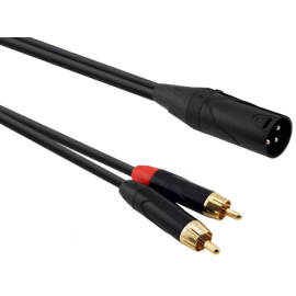 Kabel XLR 3pin muški / činčx2 muški; 1,5m