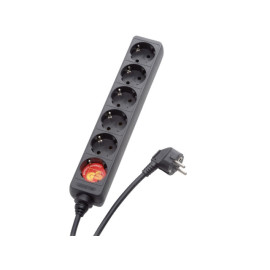 Produžni kabel 6xŠUKO 1,5m crni 3x1,5mm