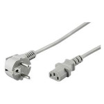 Kabel ŠUKO kutni / IEC C13 ravni 3x1mm2 sivi 4m