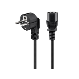 Kabel ŠUKO kutni / IEC C13 ravni 3x1mm2 crni 2,5m