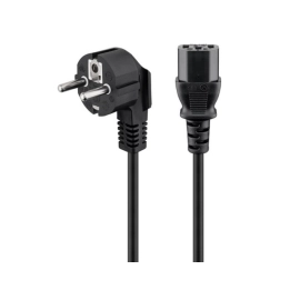 Kabel ŠUKO kutni / IEC C13 ravni 3x1mm2 crni 2,5m