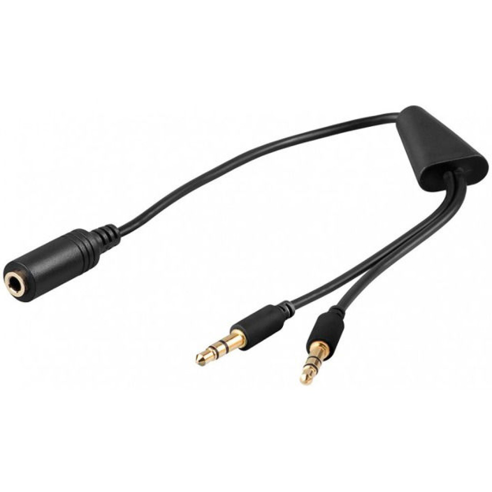 Kabel 3,5 stereo ženski / 2x3,5 stereo muški 0,4m Kabel 3,5 stereo ženski / 2x3,5 stereo muški 0,4m