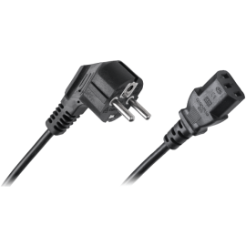 Kabel ŠUKO kutni / IEC C13 ravni 3x0,75mm2 crni 2m