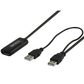 Kabel USB 2.0 A 2x muški / A ženski; 5m; aktivni