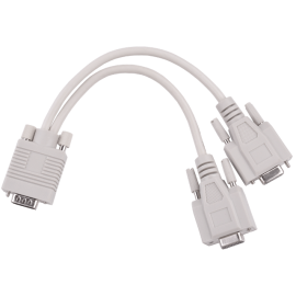 Kabel VGA DB15-M x1 / DB15-Ž x2; 25cm