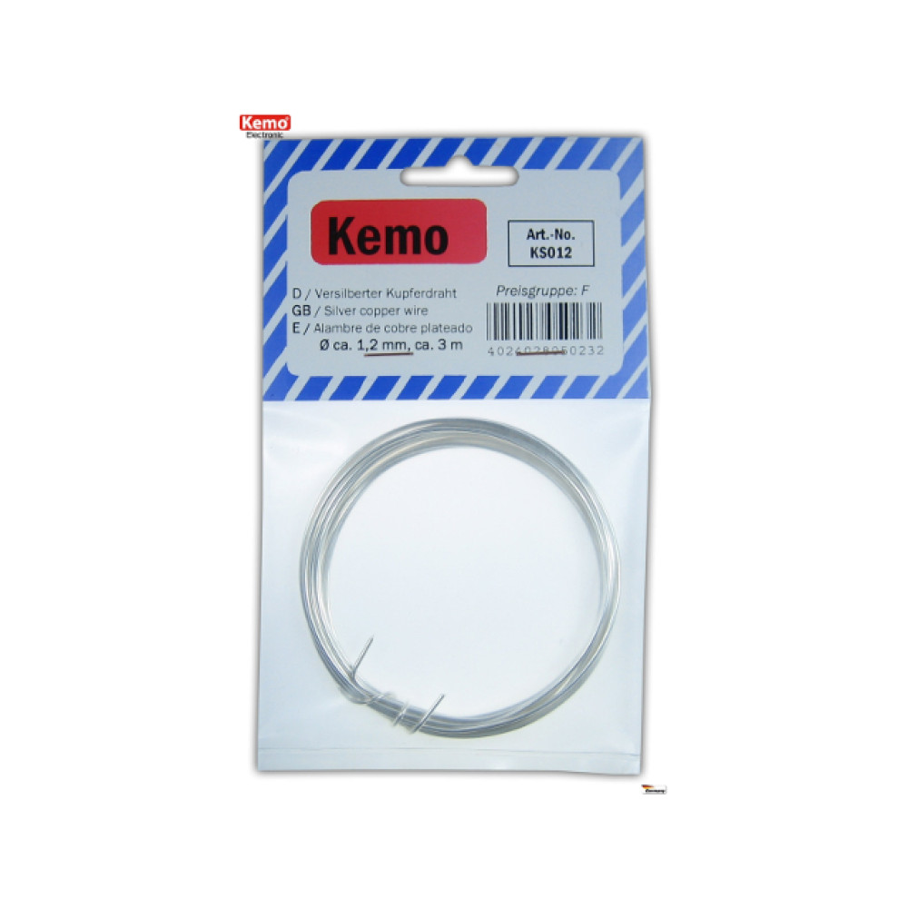 Žica posrebrena 1,2mm 3m KS012 Kemo Žica posrebrena 1,2mm 3m KS012 Kemo
