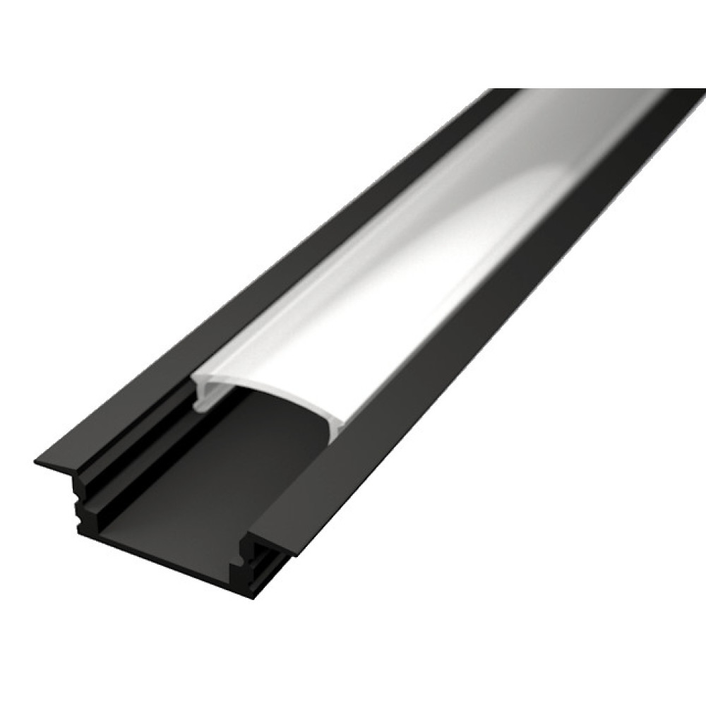 Aluminijski profil ugradbeni 17,2x7mm; crni 2m